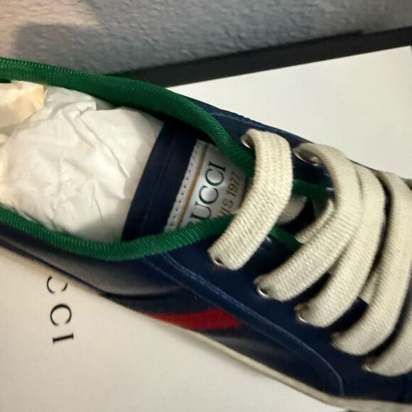 Brand new with box Gucci Kids Navy leathers sneakers size 2 - Picture 5 of 7